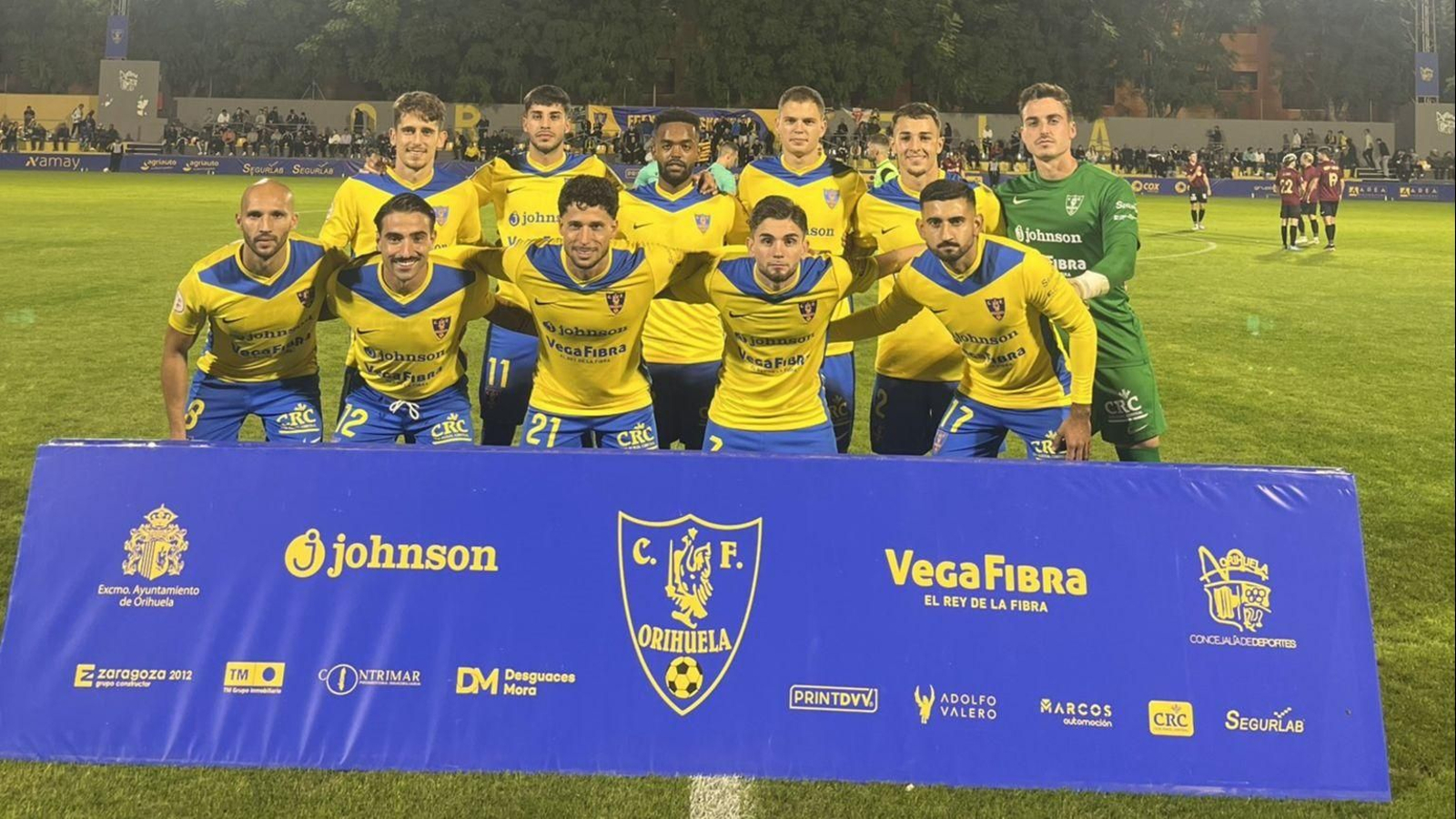 Once inicial que presentó el Orihuela CF en Los Arcos ante el Águilas. Once inicial que presentó el Orihuela CF en Los Arcos ante el Águilas.
