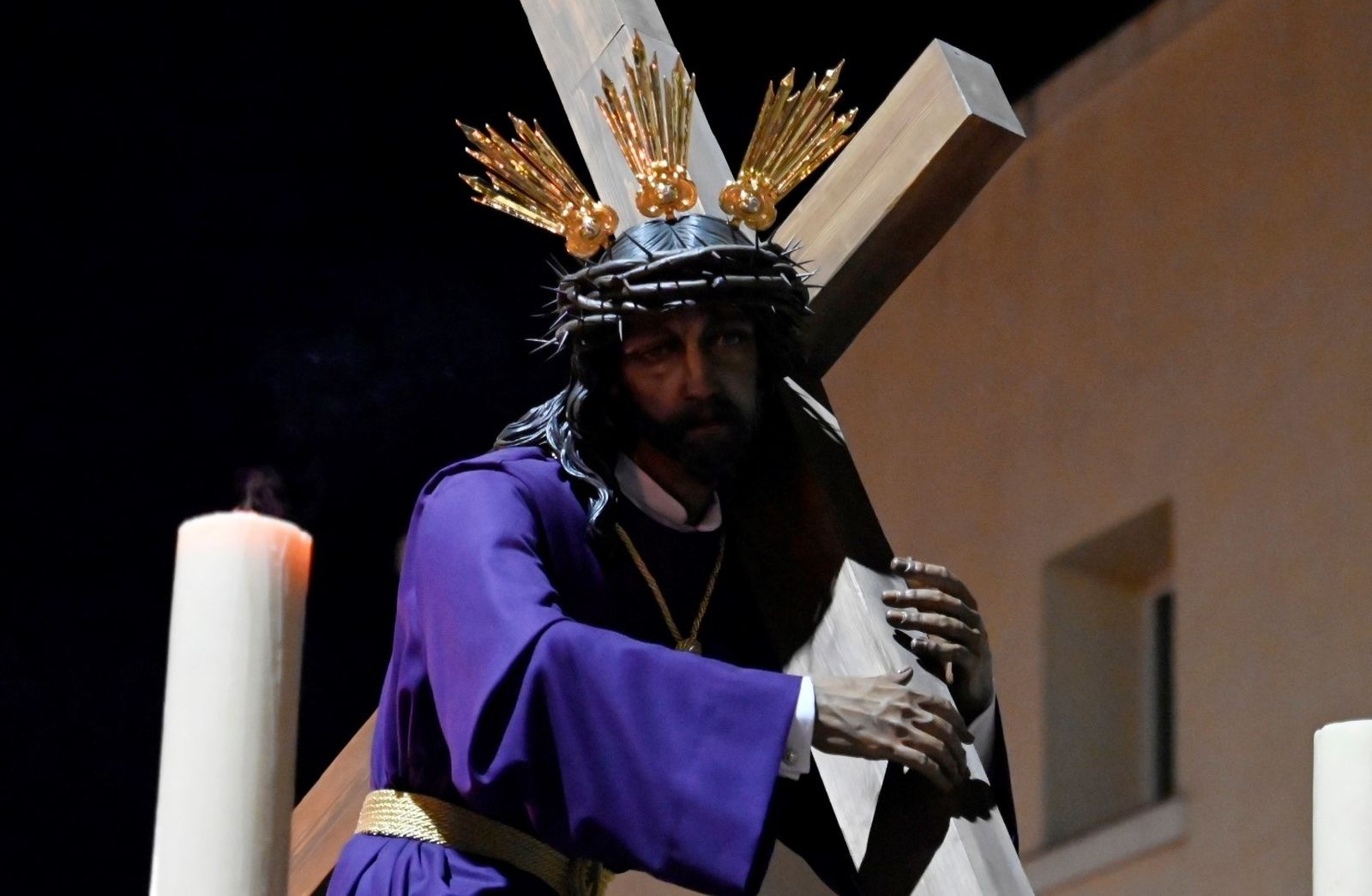 El Señor de la Victoria, durante un vía crucis de años anteriores.