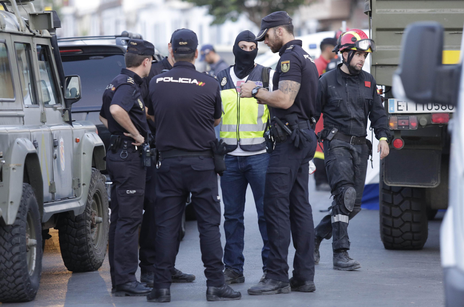 La Policía, en Cerro Blanco, el pasado mes de septiembre tras la detención del Pollino.