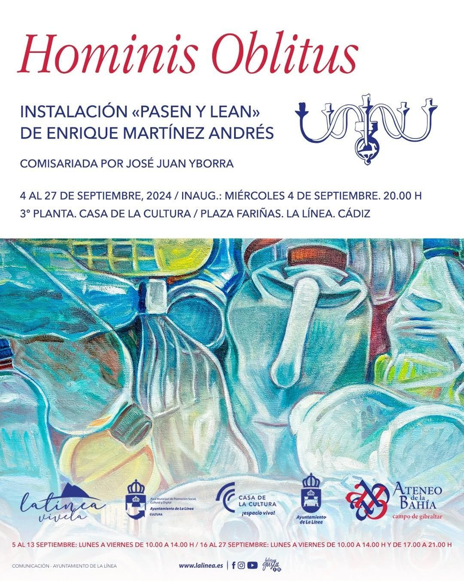 El cartel de la exposición en La Línea.