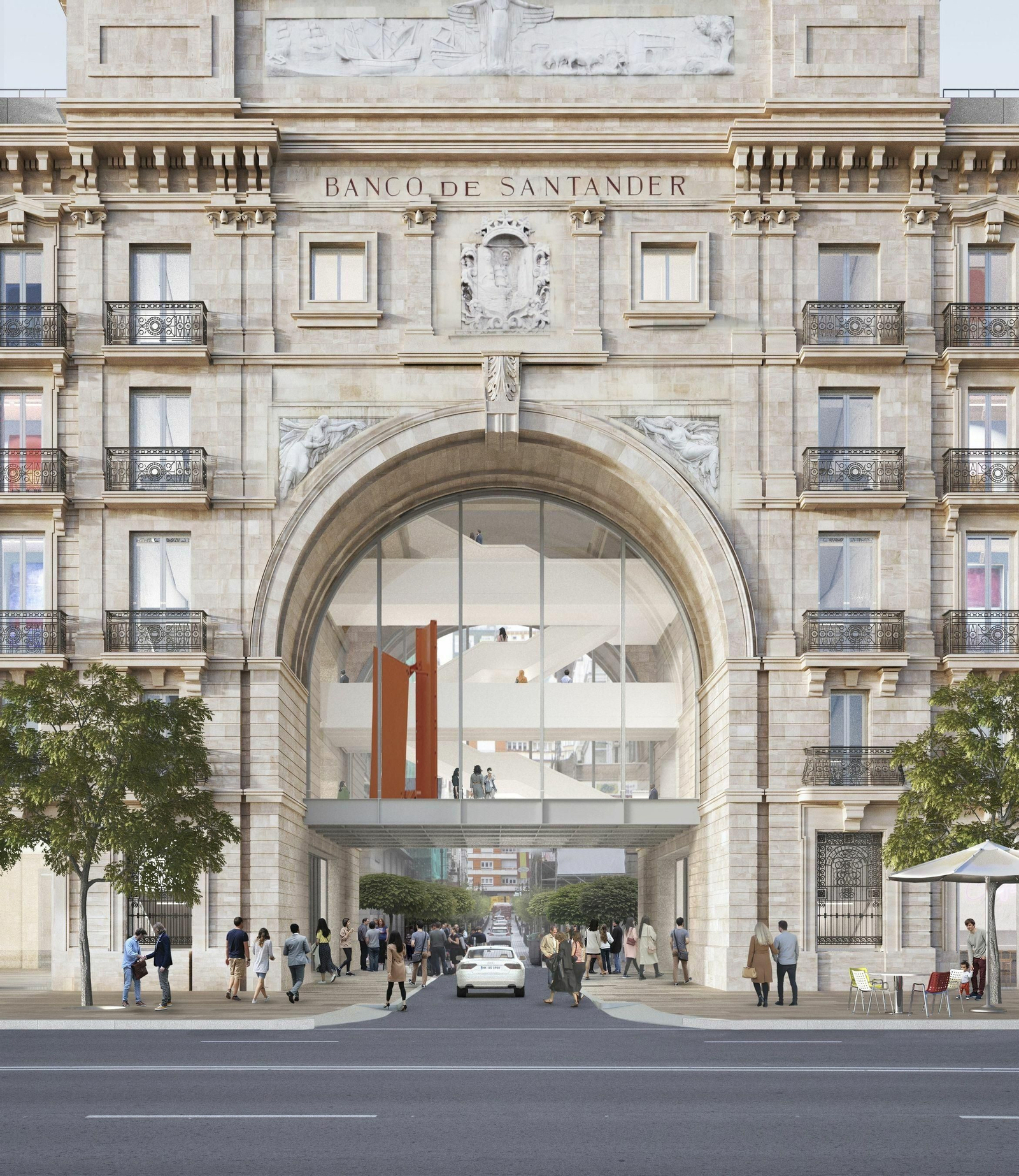 Fachada de la sede social del Santander en el Paseo de Pereda.