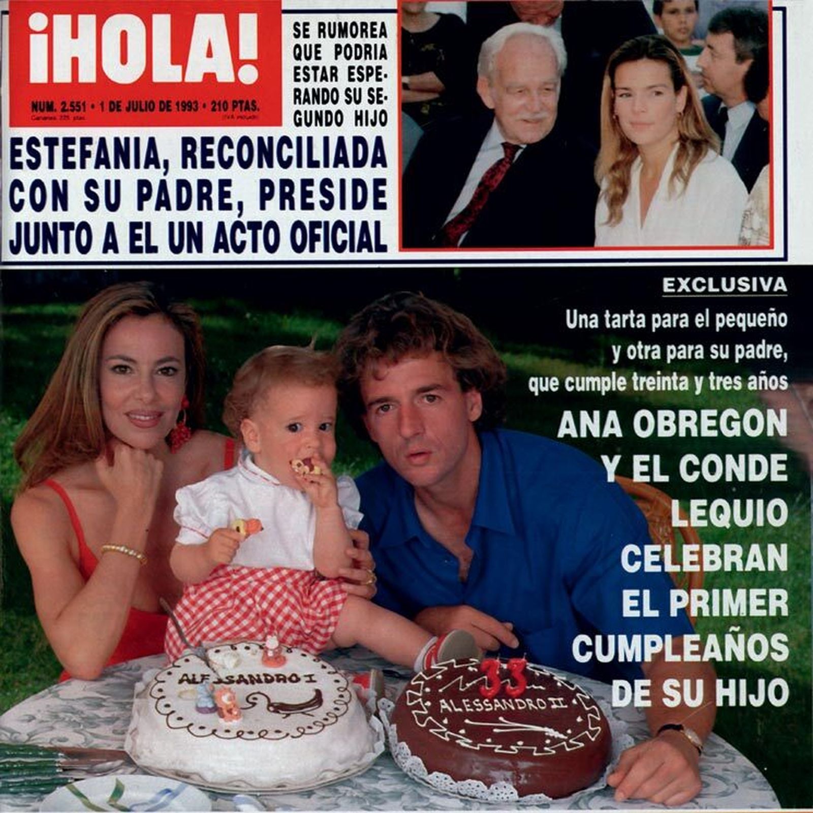 Álex Lequio en su primer cumpleaños, portada de ¡Hola! en julio de 1993