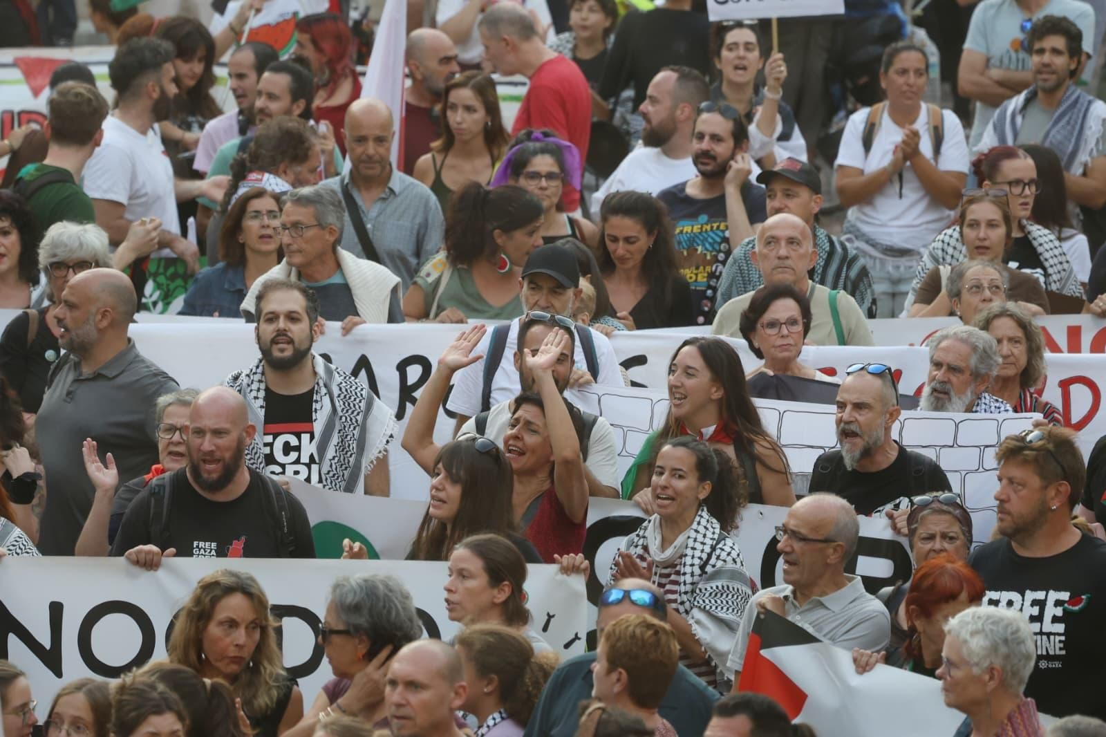 La manifestación por Palestina en Málaga, en imágenes