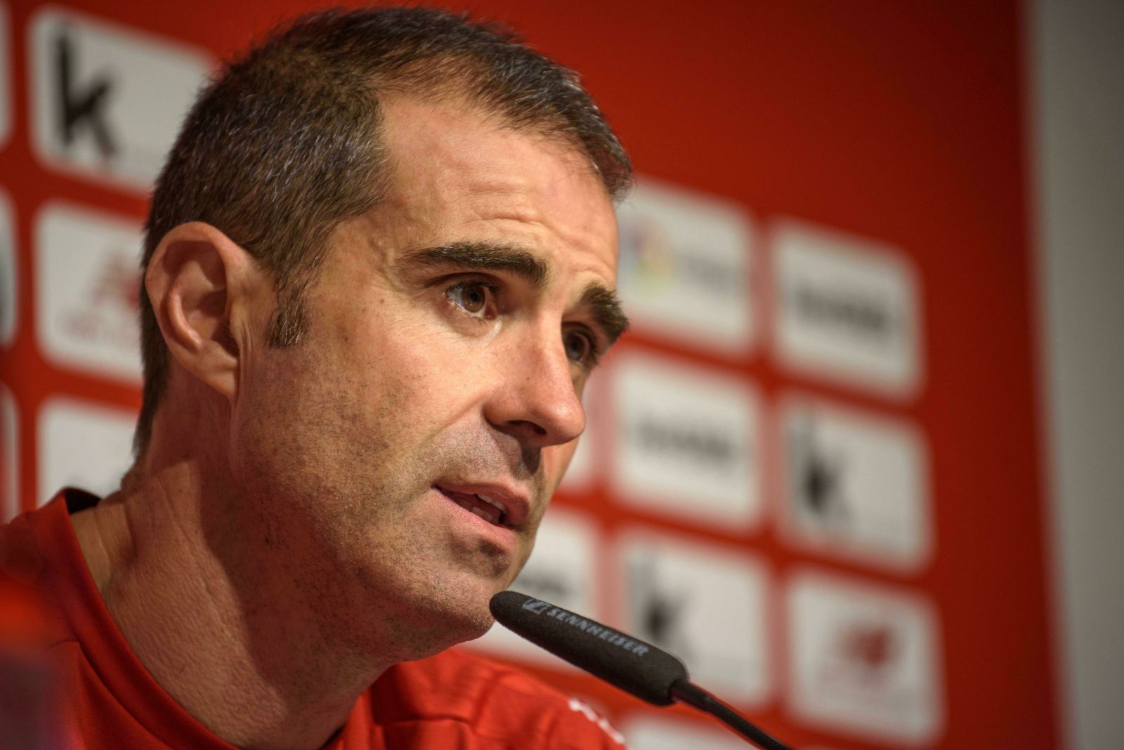 Gaizka Garitano, durante su conferencia de prensa.
