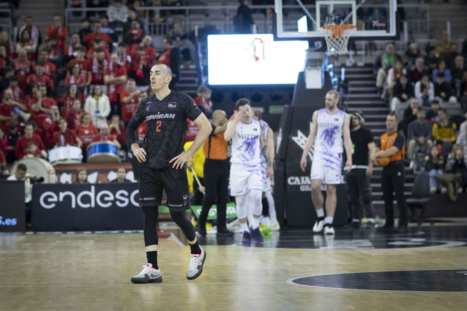 Jonathan Rousselle en el duelo ante el Surne Bilbao Basket.