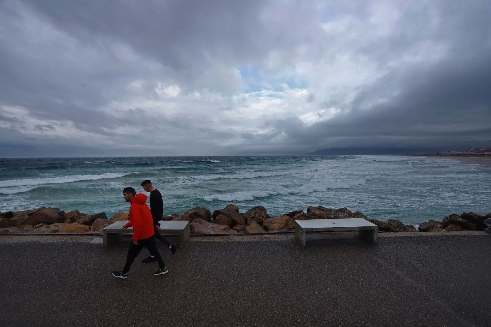 Temporal de levante en Tarifa.