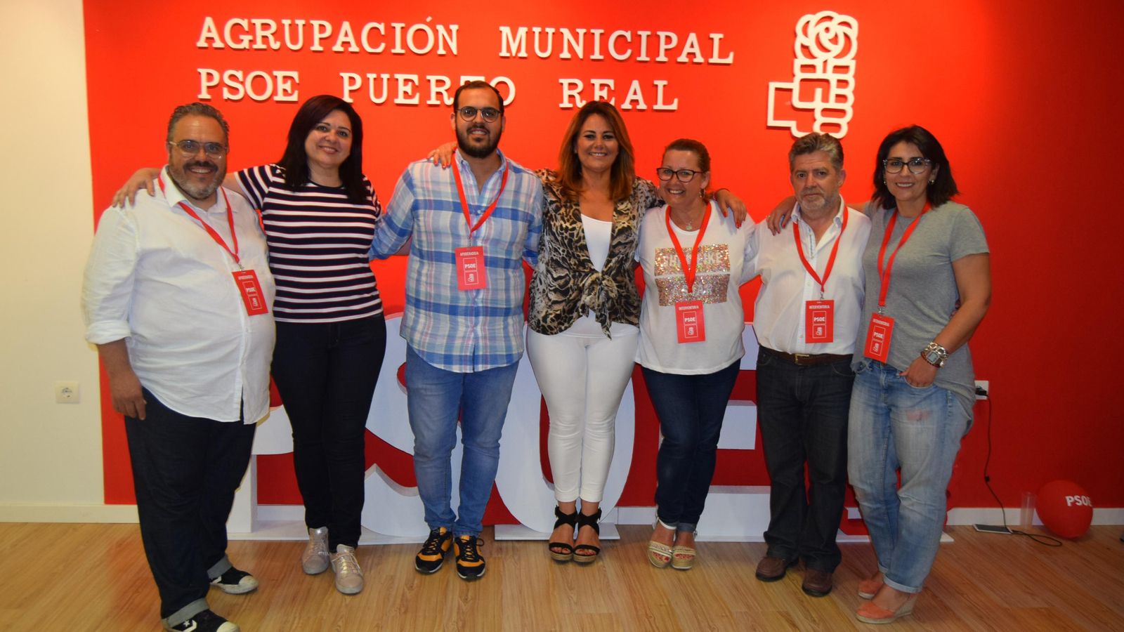 Los siete concejales PSOE en el Ayuntamiento