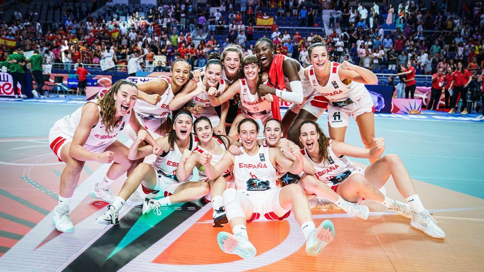 La selección española sub 19, sobre la pista led del WiZink