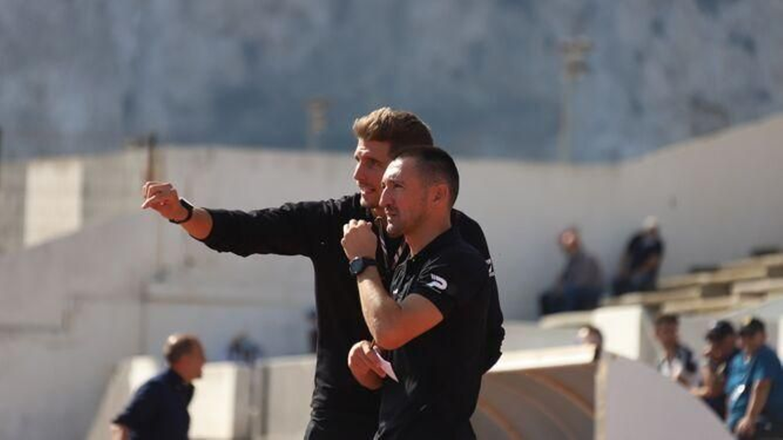 Casañ, en primer término, la pasada campaña en La Línea con el Cornellà