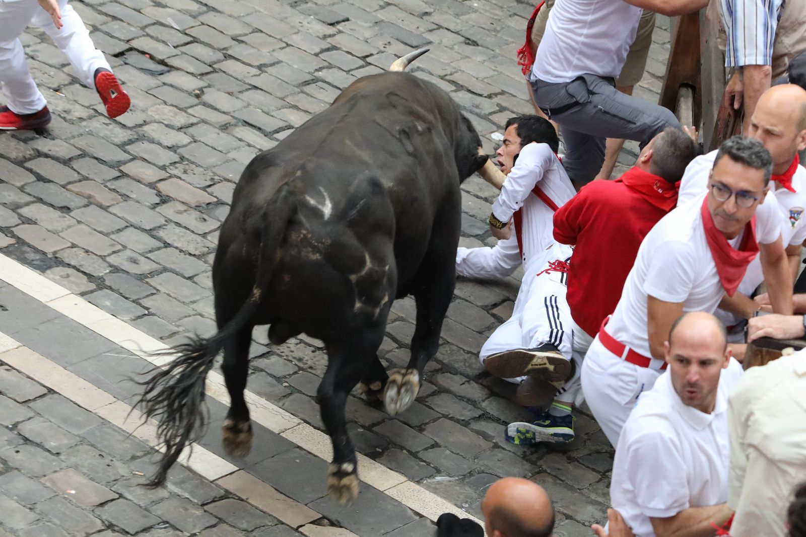 El séptimo encierro de los Sanfermines 2018, en imágenes