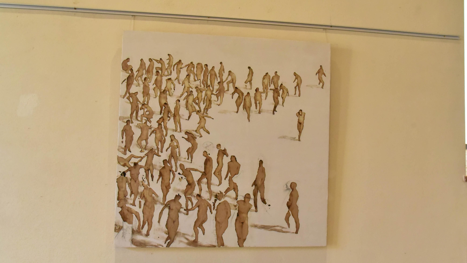 La obra 'Diáspora de herejes', de Ismael Pinteño, en la exposición 'Éxodo'.