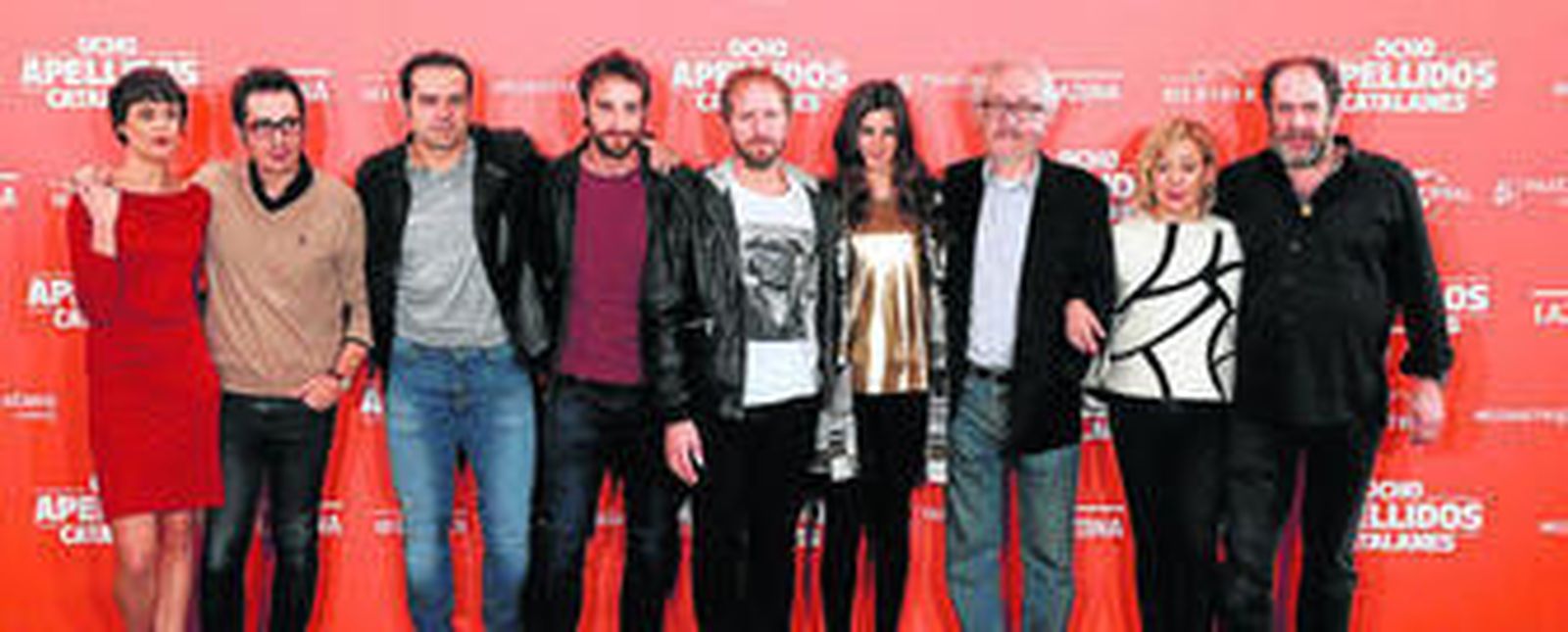 El equipo de 'Ocho apellidos catalanes', ayer en la presentación.