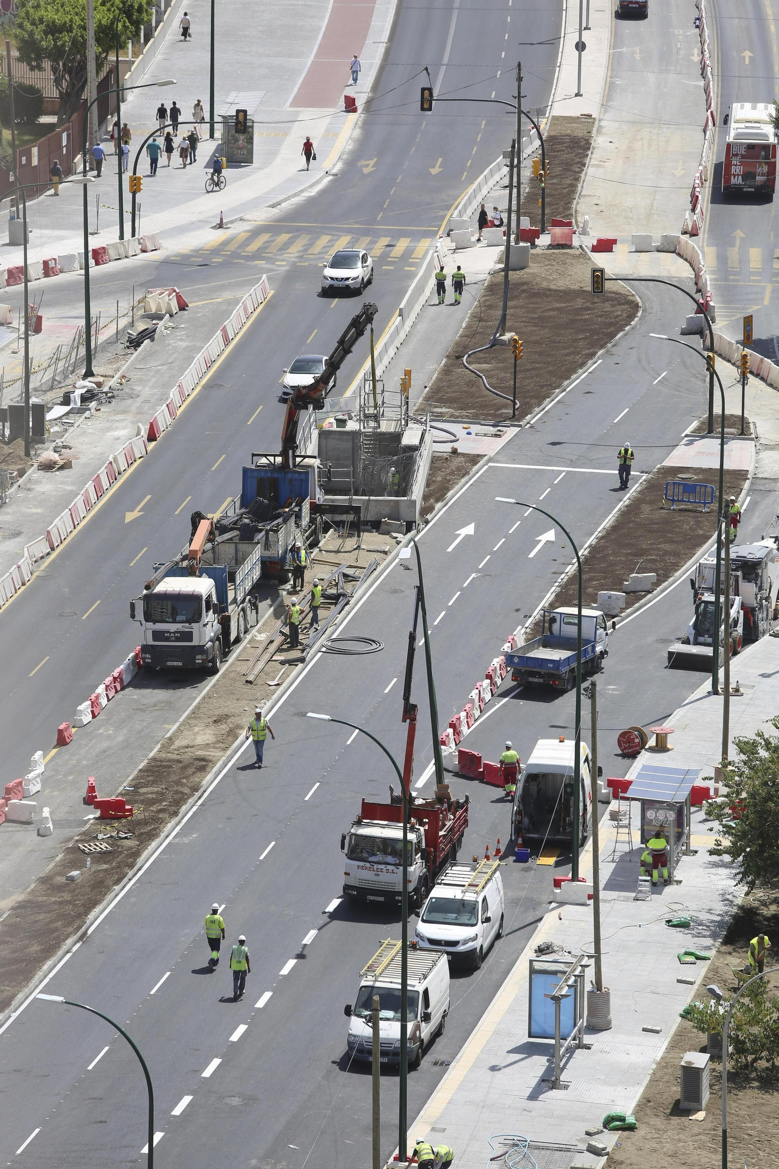 Fotos de la reurbanización del Metro de Málaga, a vista de pájaro.