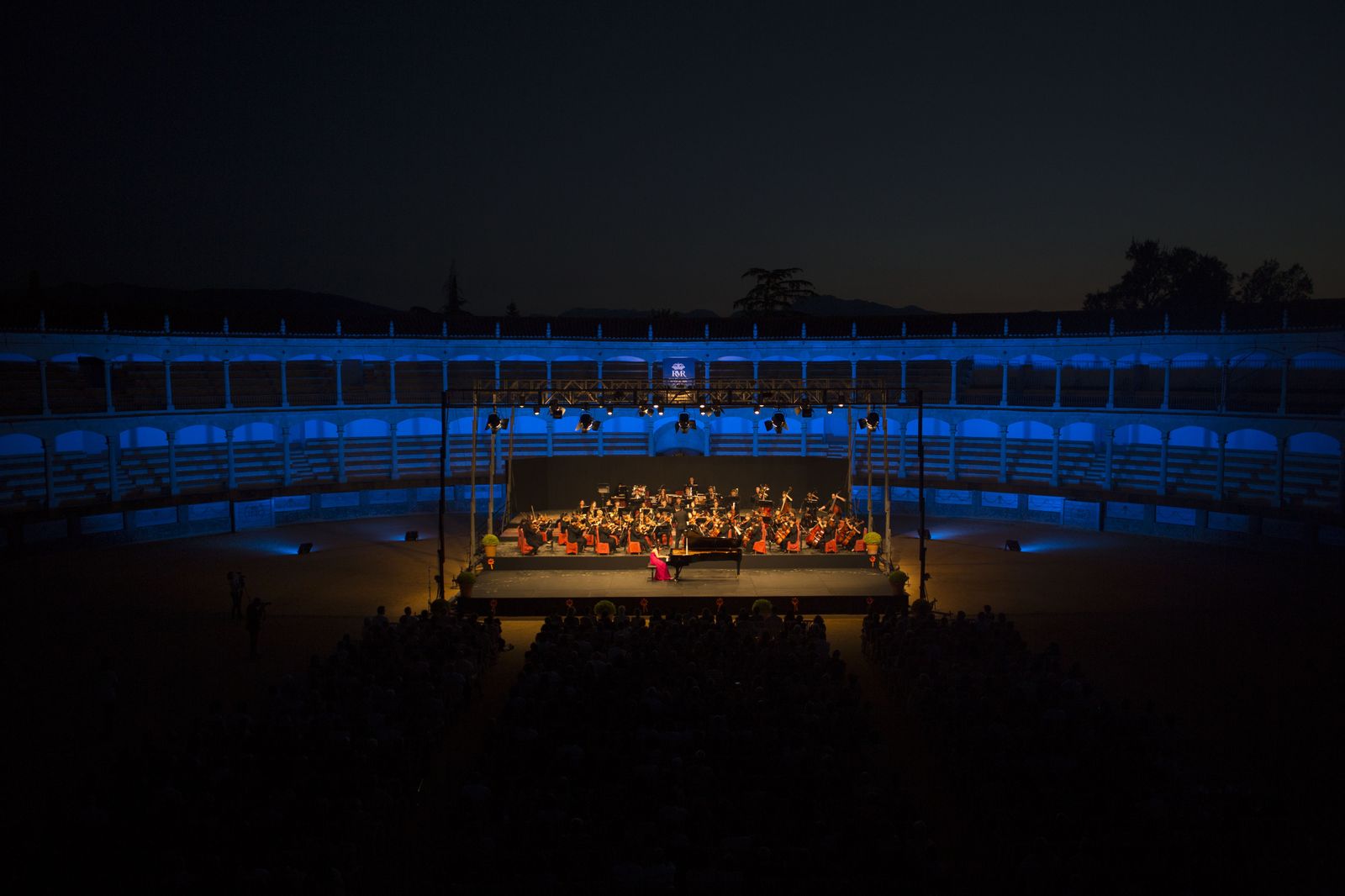 Imagen de la plaza de toros de Ronda durante el concierto