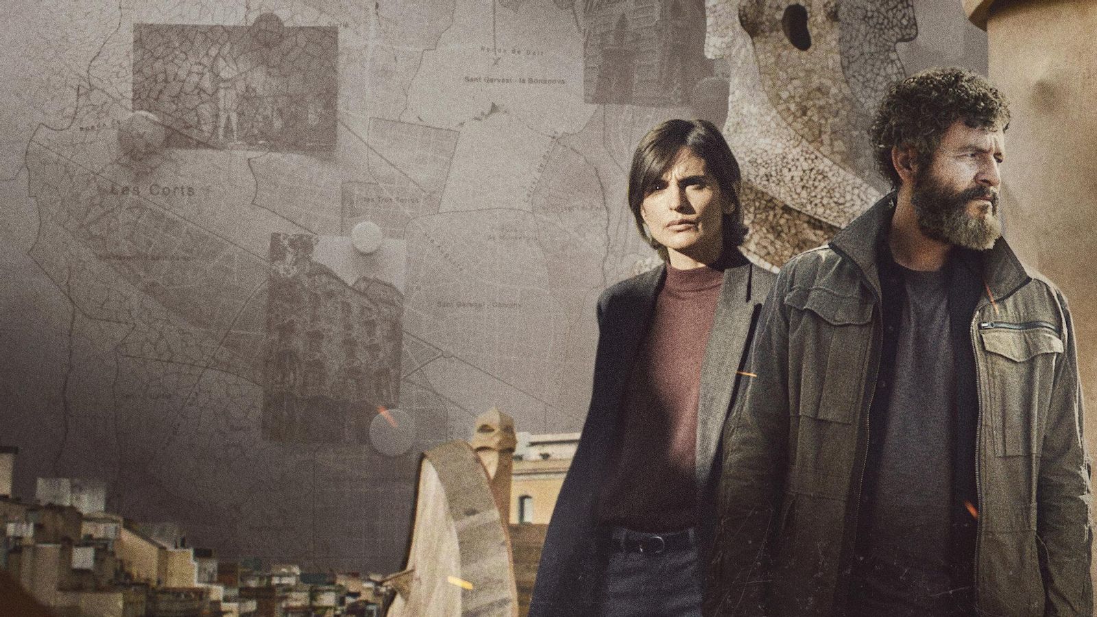 Verónica Echegui, con Isak Férriz, en su último trabajo, la serie 'Ciudad de sombras' estrenada este mes