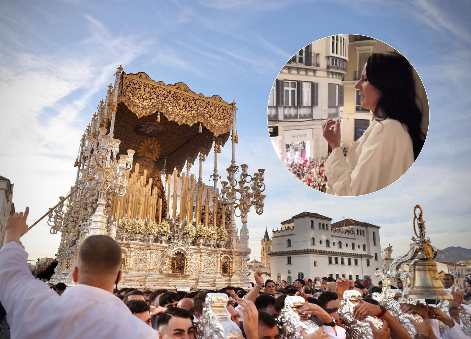 Diana Navarro dedicó una saeta a la Trinidad durante la procesión extraordinaria del sábado, en calle Larios. Diana Navarro dedicó una saeta a la Trinidad durante la procesión extraordinaria del sábado, en calle Larios.