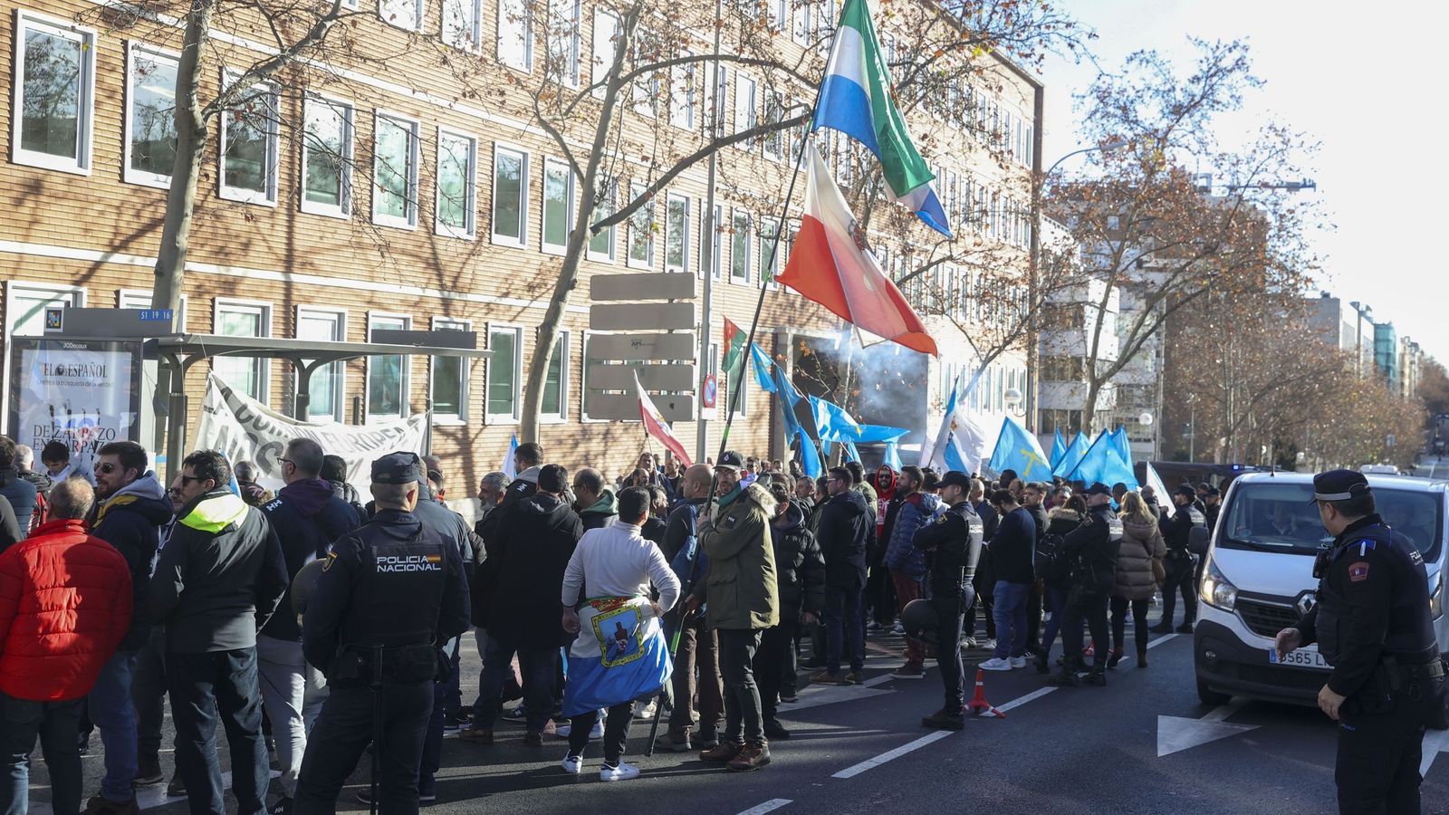 Protestas de pescadores en Madrid.