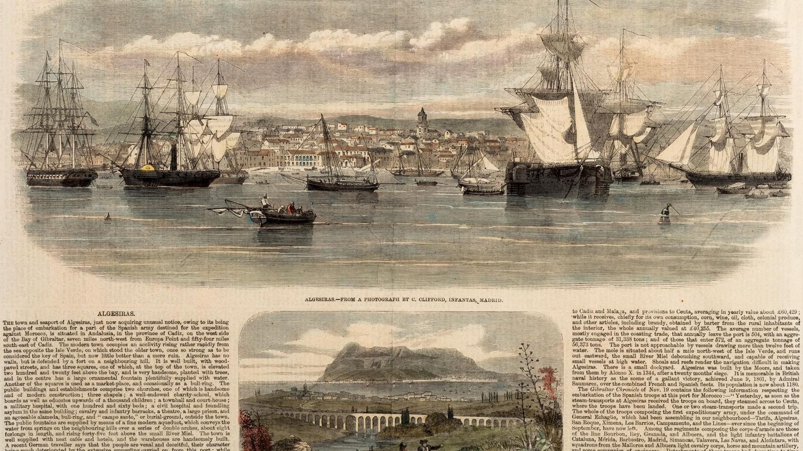 Material gráfico sobre Algeciras, 1854.