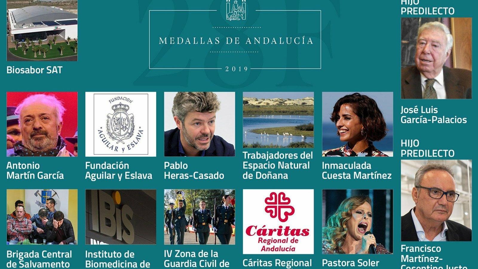 Hijos predilectos y Medallas de Andalucía 2019