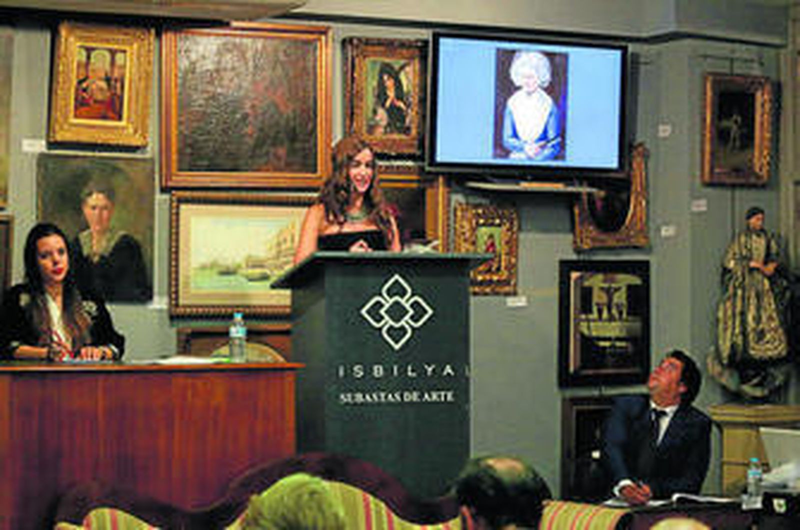 Subasta del lote 168, 'Retrato de doña Gracia Lucientes, madre de Goya', en la primera sesión de Isbilya.