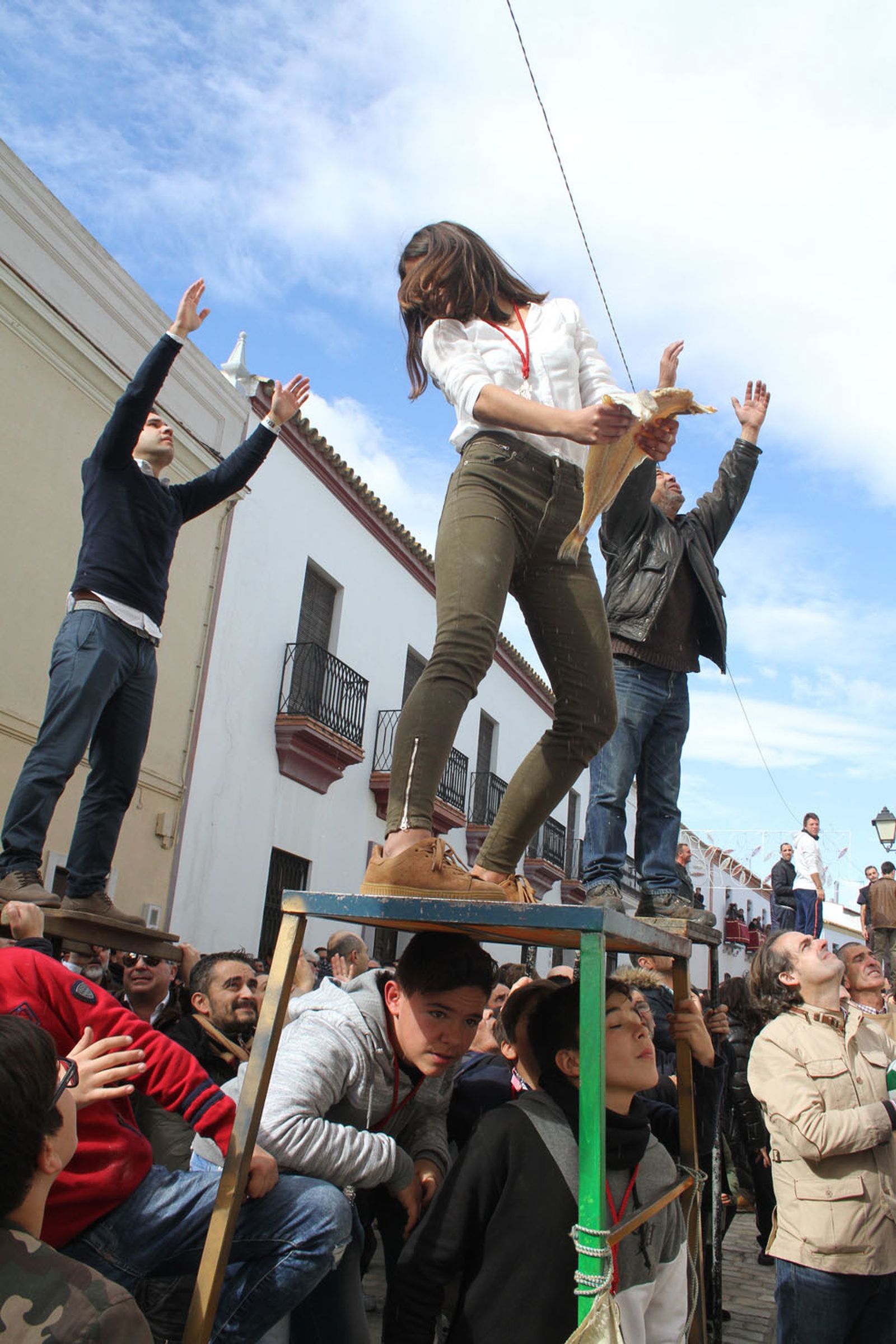 Imágenes de las tiradas en honor a San Antonio Abad en Trigueros