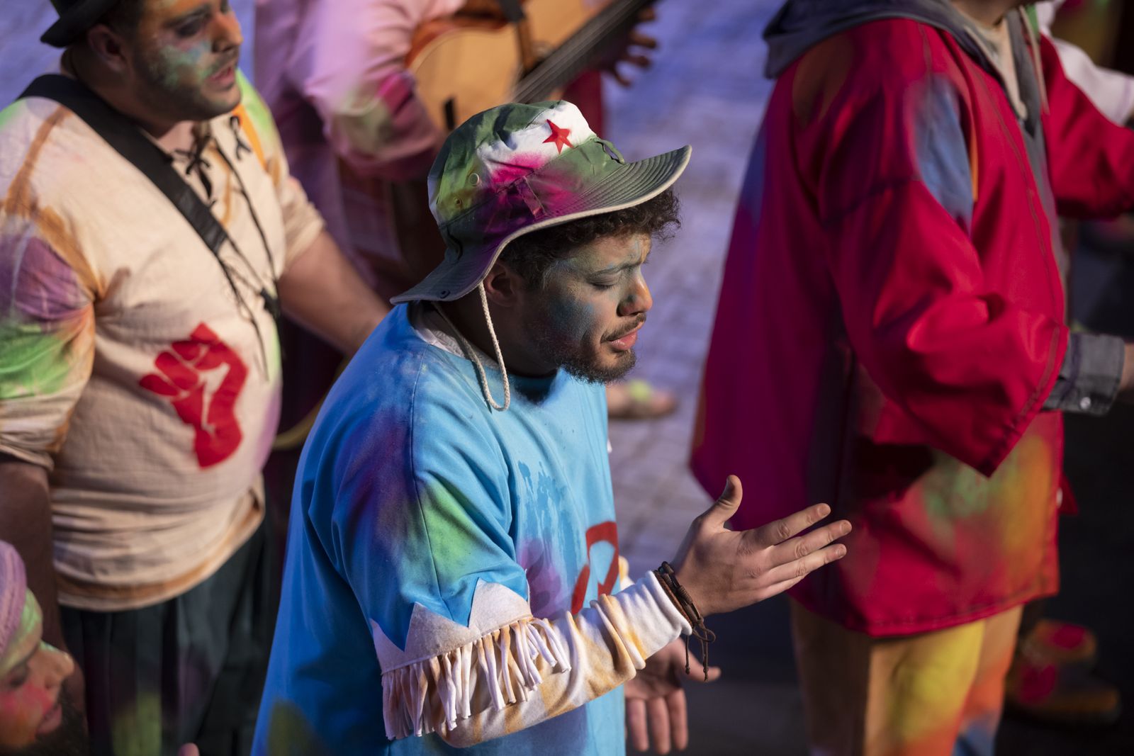 Imágenes de la actuación de la comparsa de Huelva "Los garrapatas" en el Carnaval Colombino