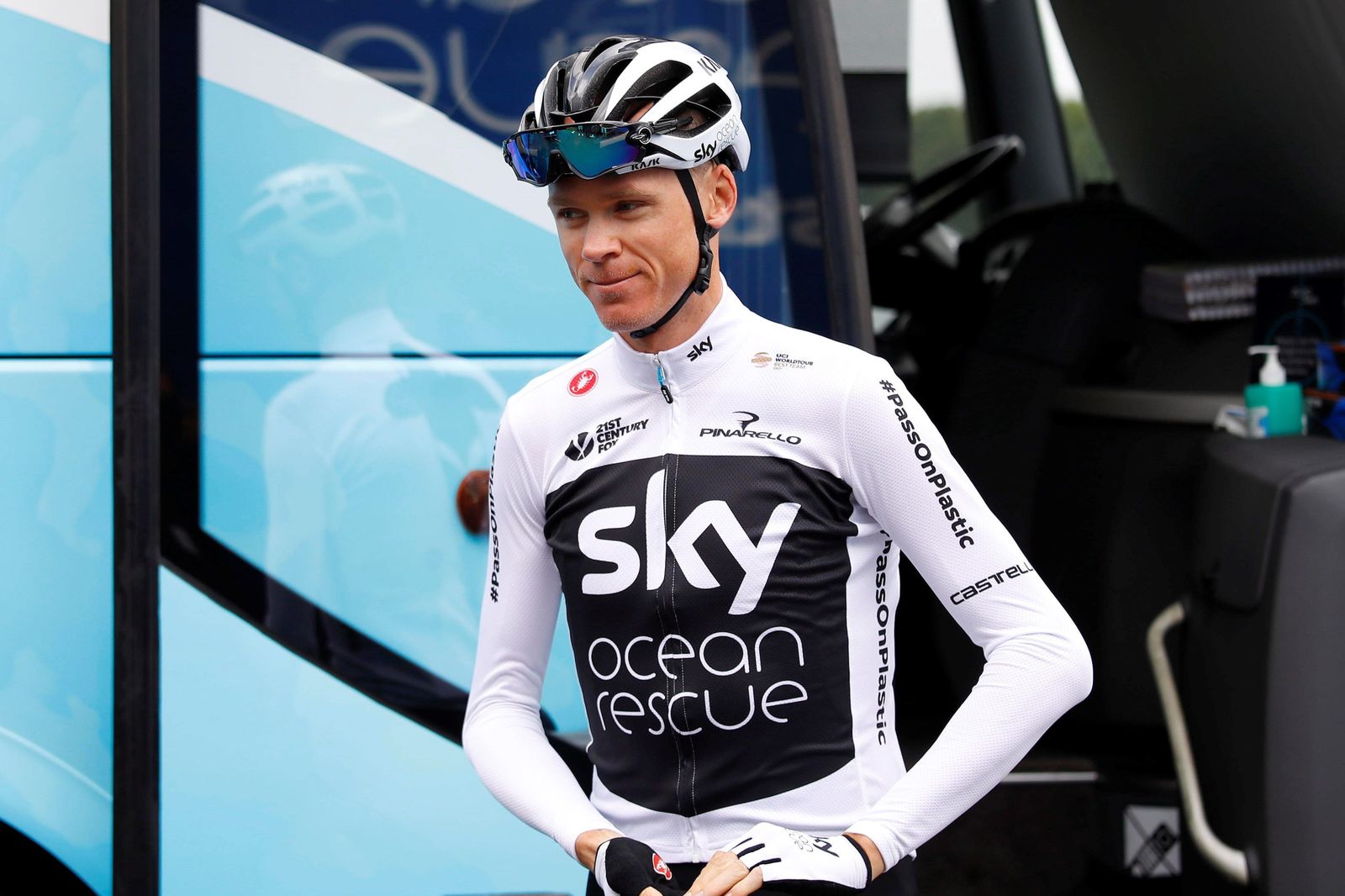 Chris Froome se prepara para un entrenamiento.