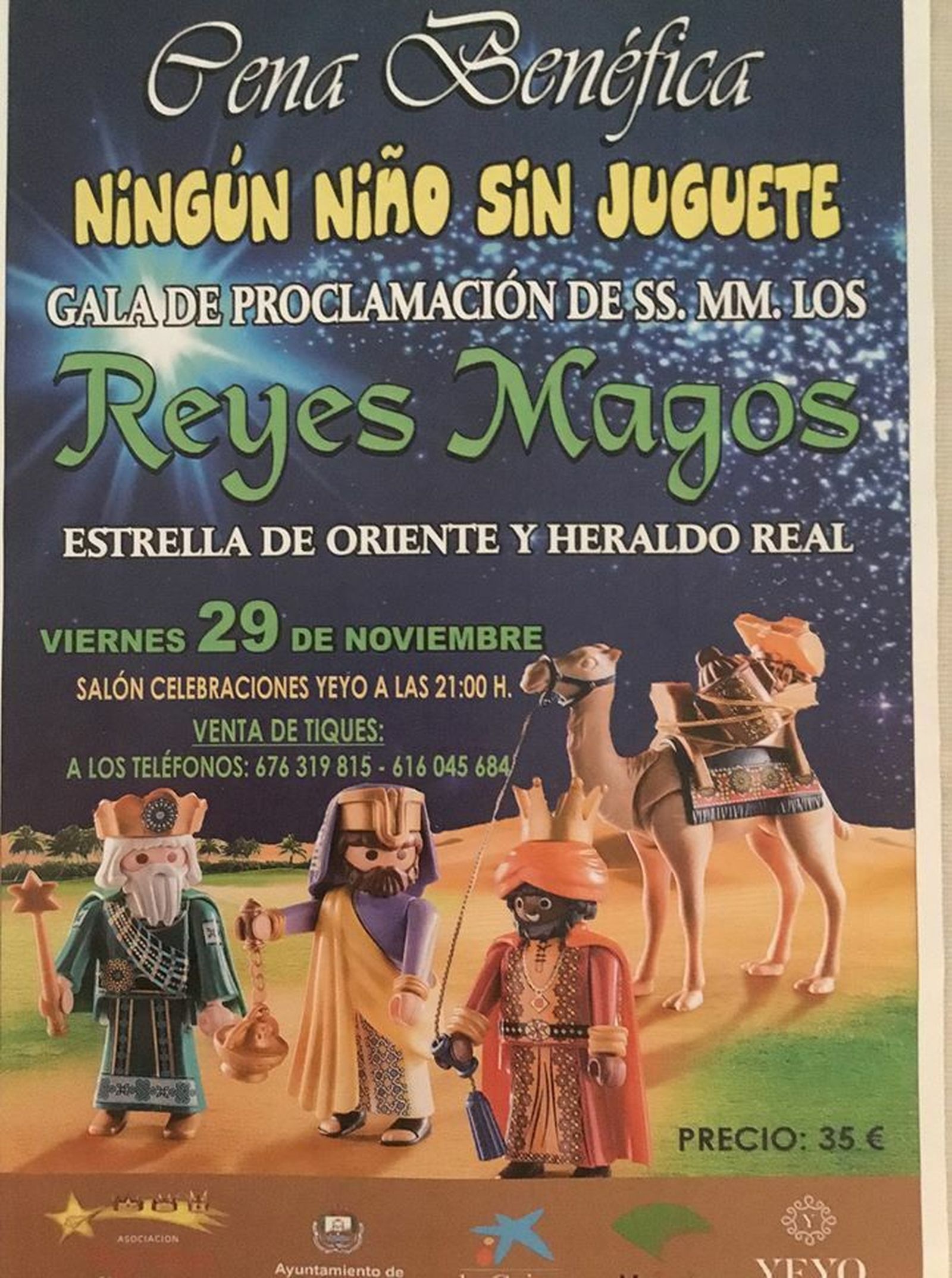 Cartel que anuncia la gala de proclamación de los Reyes Magos de Oriente en San Fernando.