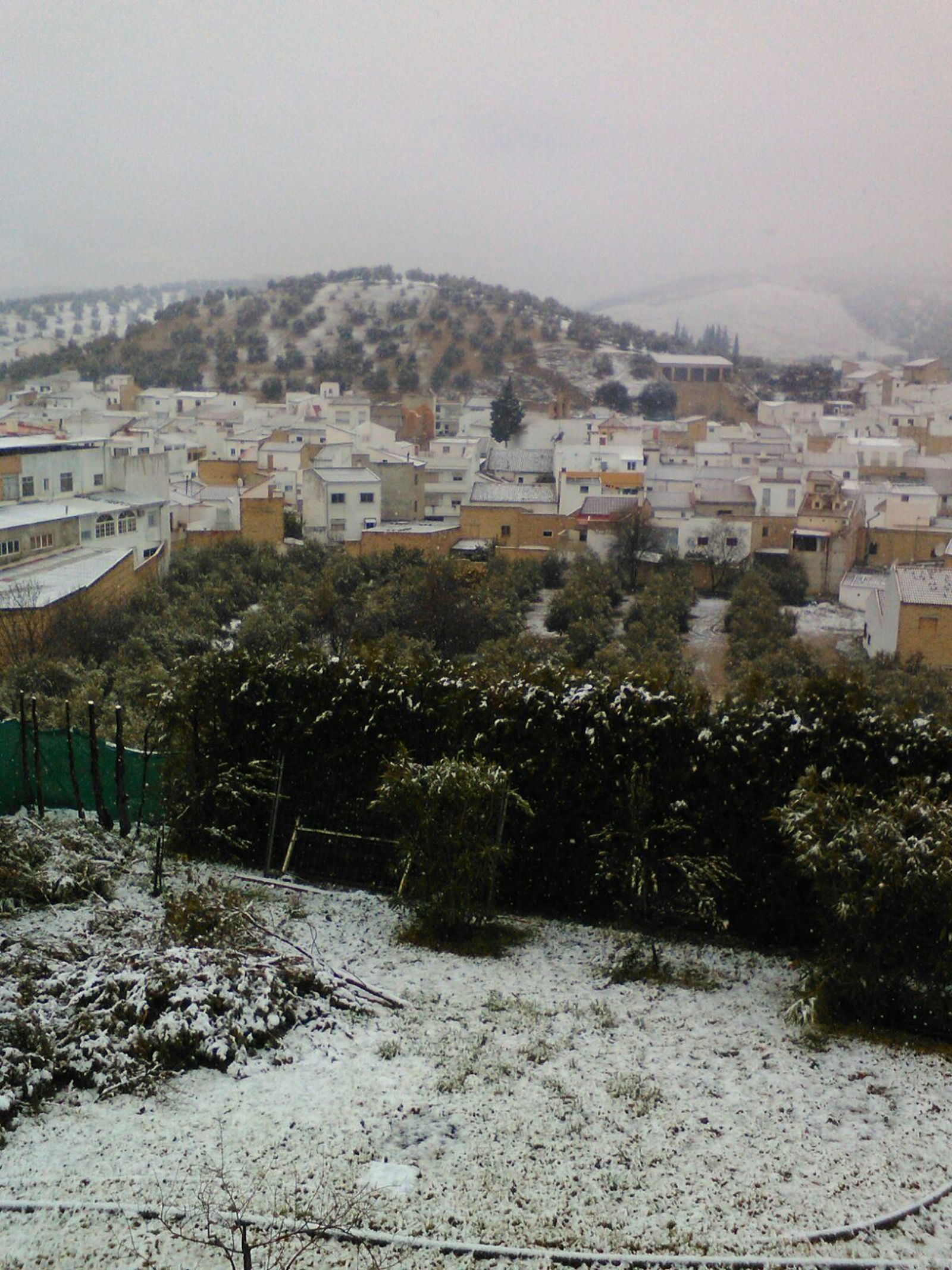 El pueblo del Algámitas, nevado.