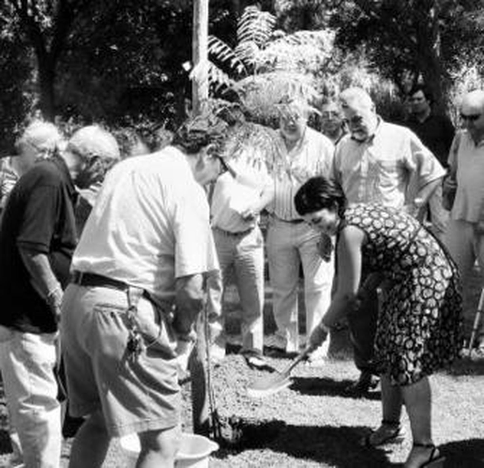 La edil de Parques y Jardines, Eva Patricia Bueno, planta un árbol.