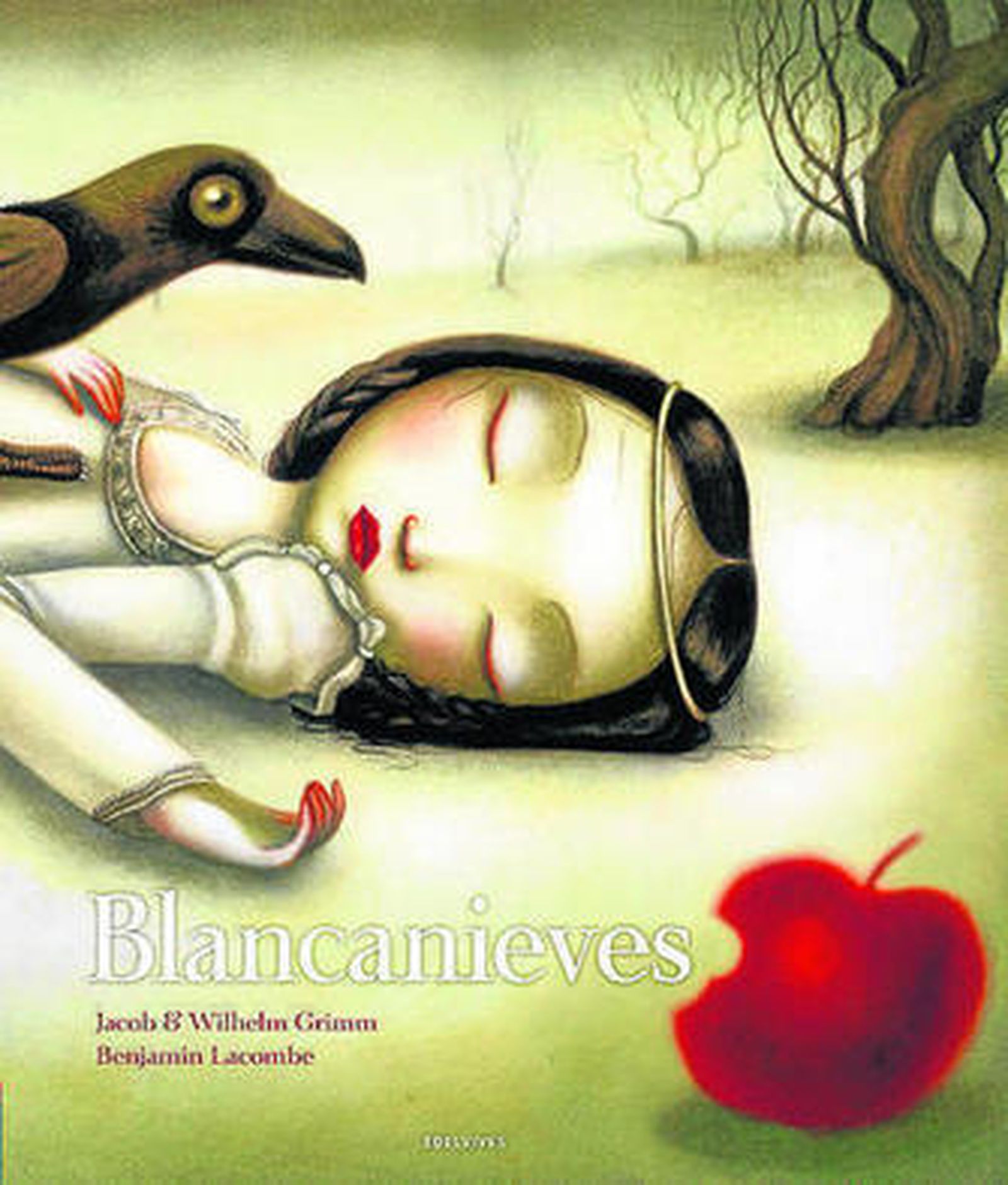 La malvada bruja regala la manzana a Blancanieves.