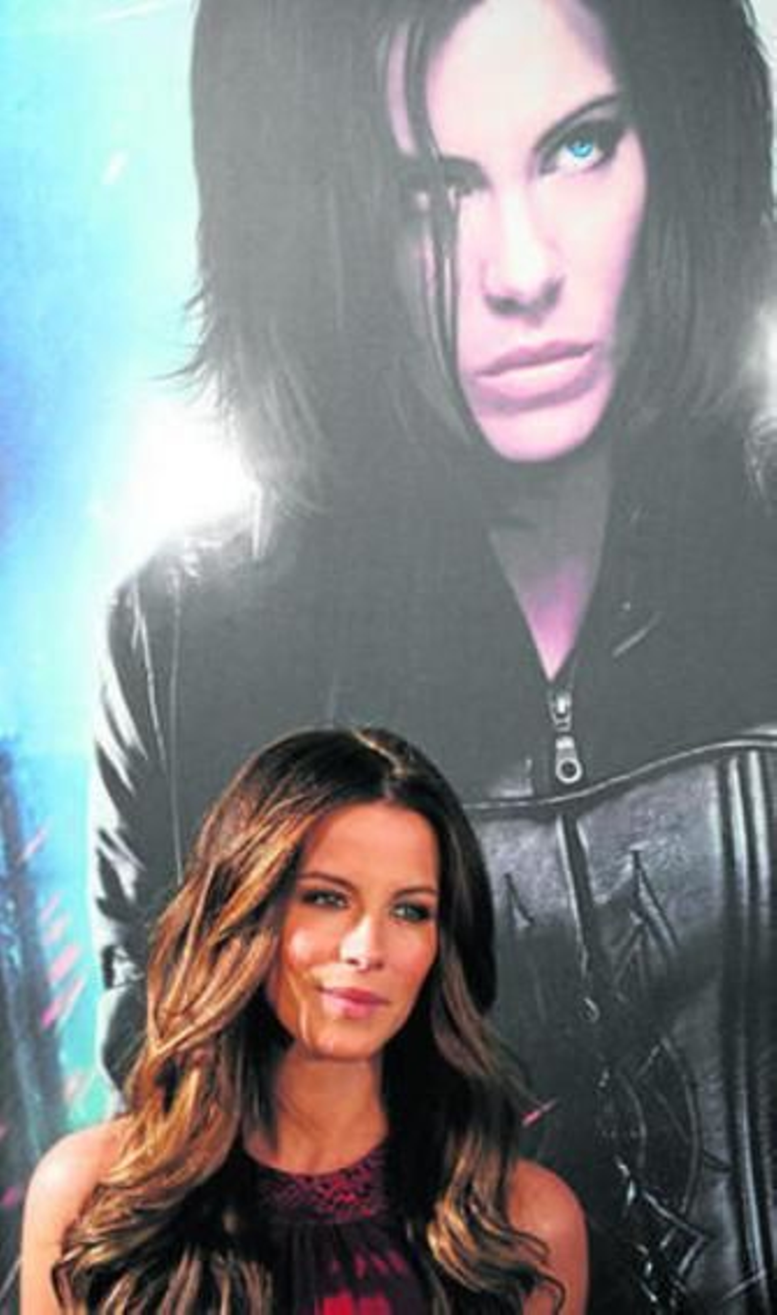 La actriz Kate Beckinsale, ayer, a su paso por Madrid.
