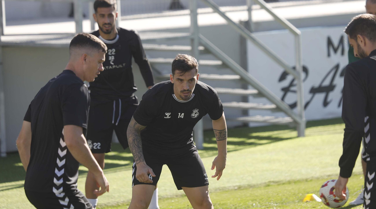 Fran Tena, en un entrenamiento con la Balona.