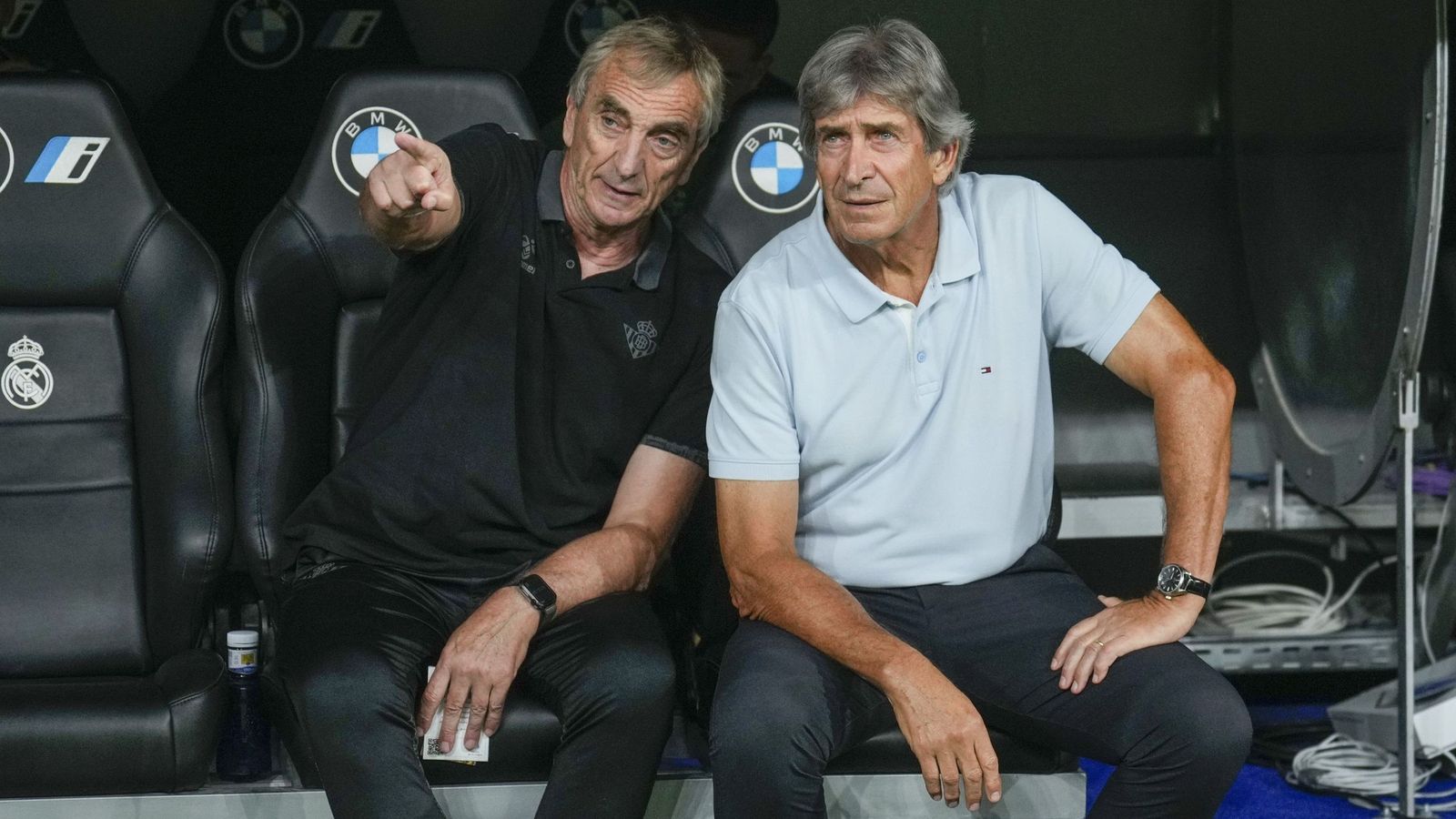 Pellegrini y Rubén Cousillas, en una de las últimas visitas al Bernabéu.