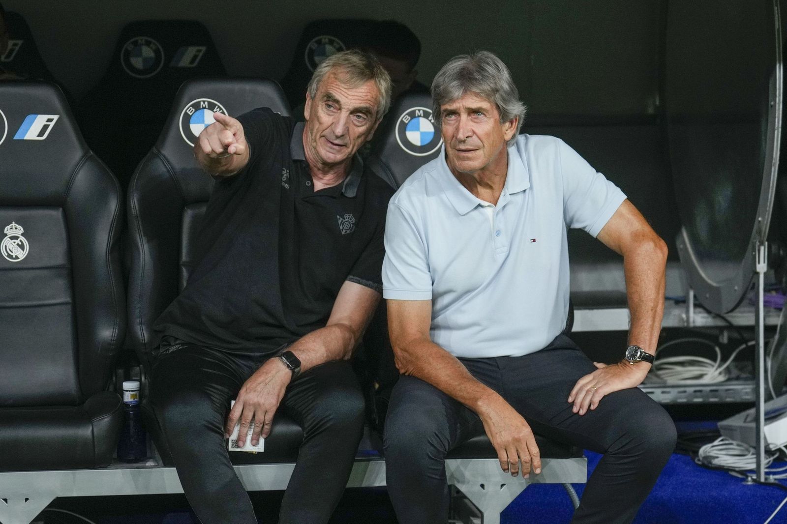 Pellegrini y Rubén Cousillas, en una de las últimas visitas al Bernabéu.