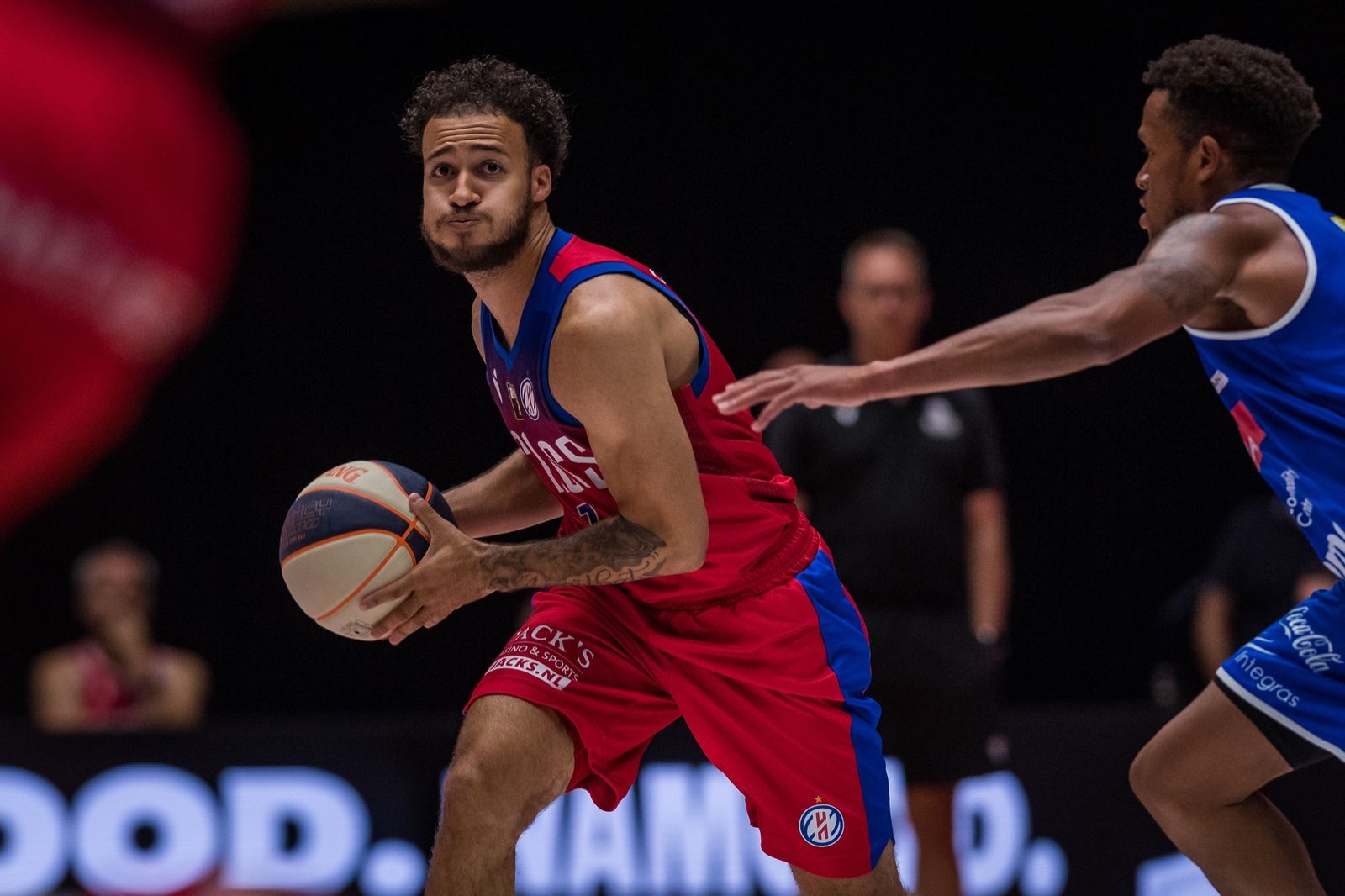 Kobe Webster, durante un encuentro con el Heroes Den Bosch