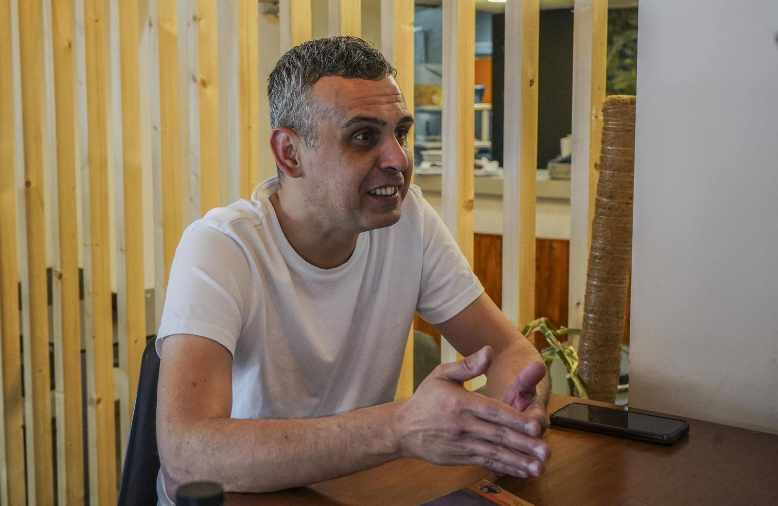 Juarma durante un momento de la entrevista.