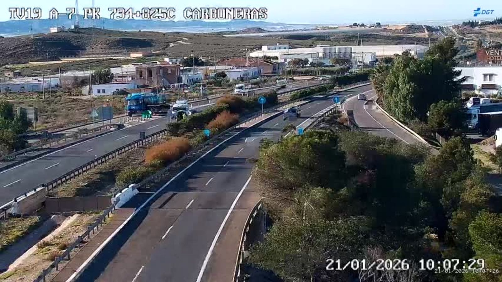 Autovía A-7 en la Venta del Pobre, en las imágenes de las cámaras de la DGT.