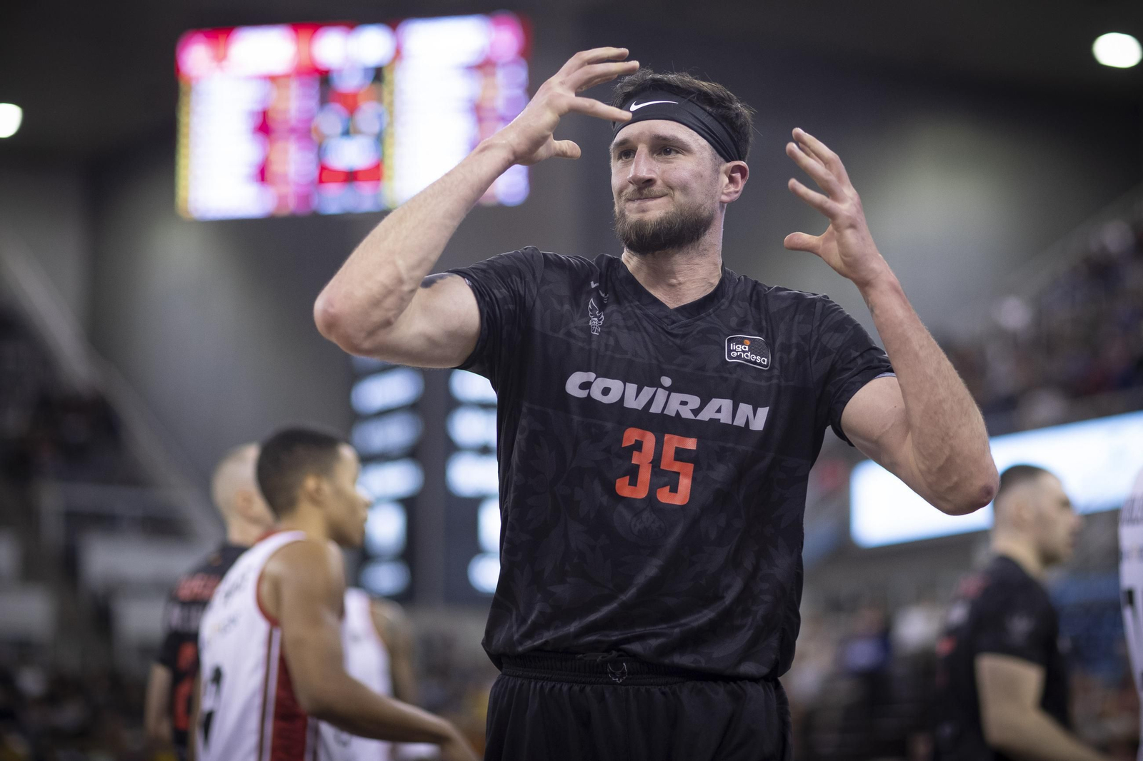 Lamento de Zach Hankins durante el partido ante el Casademont Zaragoza