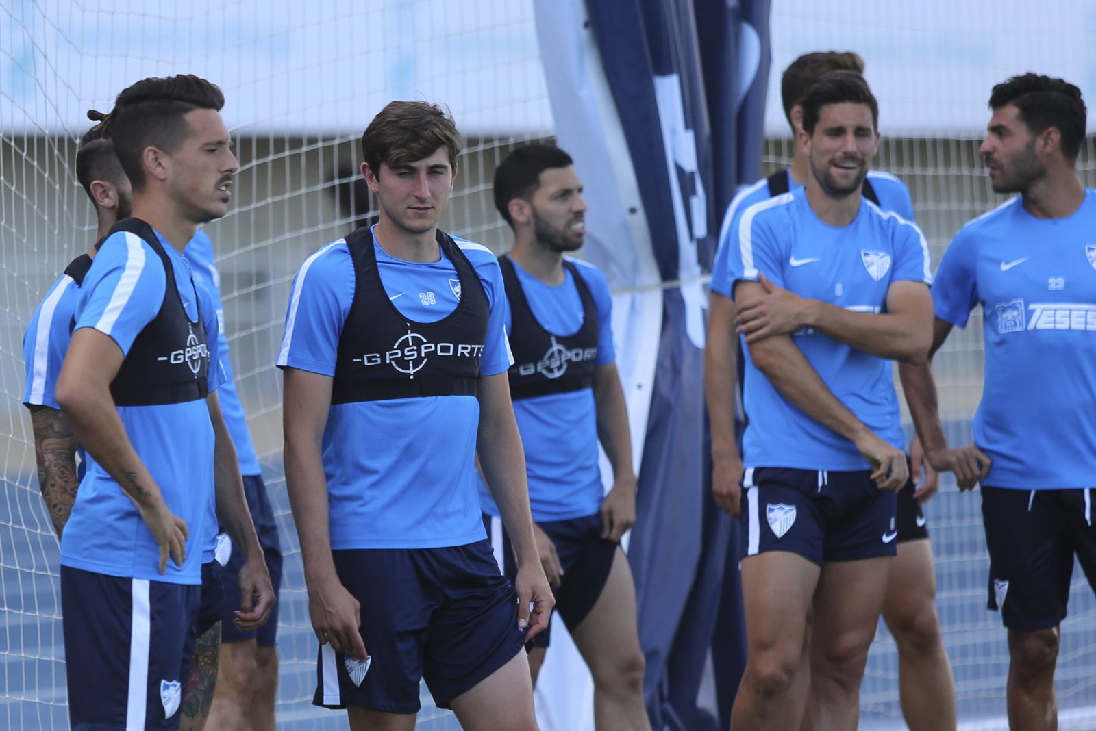 Los jugadores del Málaga CF, en la sesión del pasado lunes.