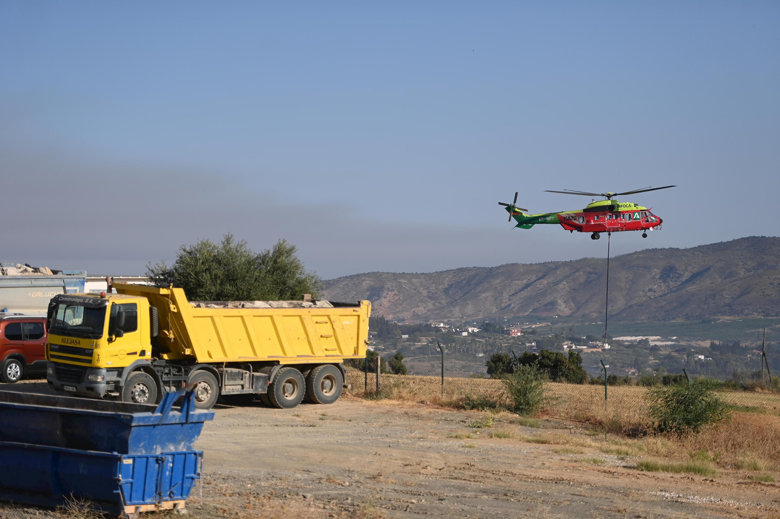 Uno de los helicópteros que se están utilizando.