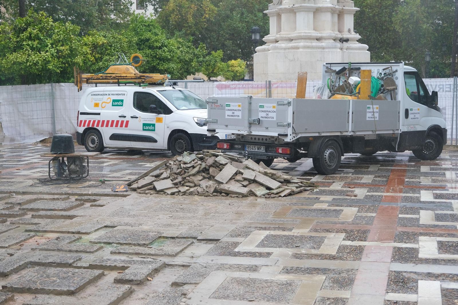 Obras en la Plaza Nueva.