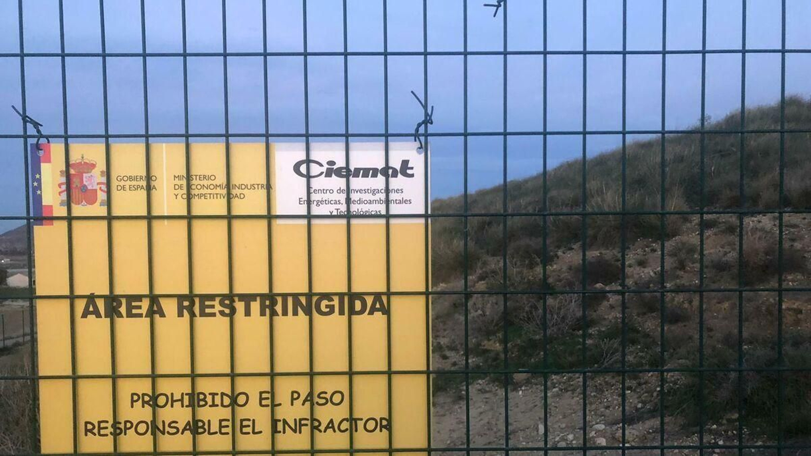 Área restringida por el Ciemat en Palomares.