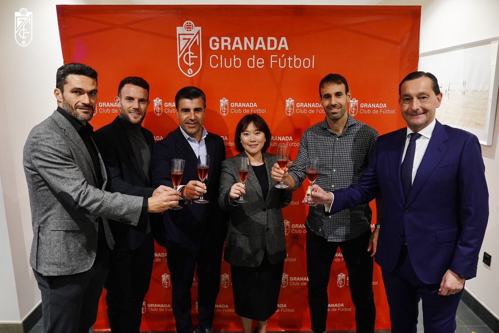 Brindis navideño en el almuerzo del Granada CF