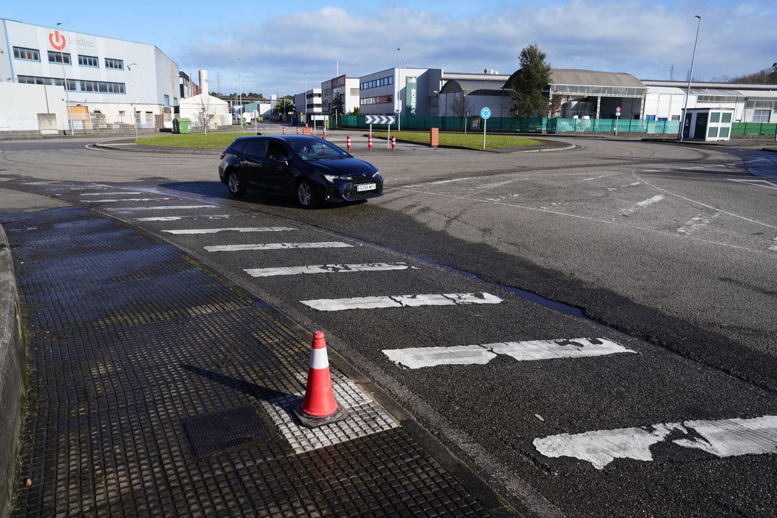 Lugar del accidente en Gijón.