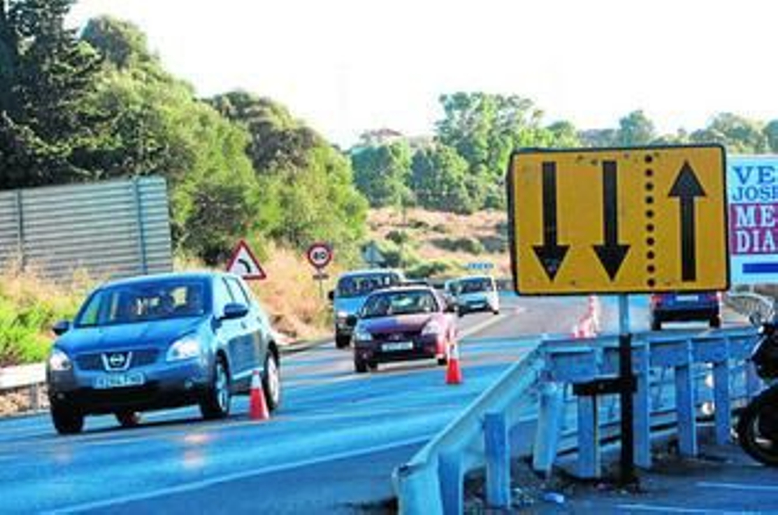 Imagen de este fin de semana de la N-340 en su acceso a Algeciras por Los Pastores.