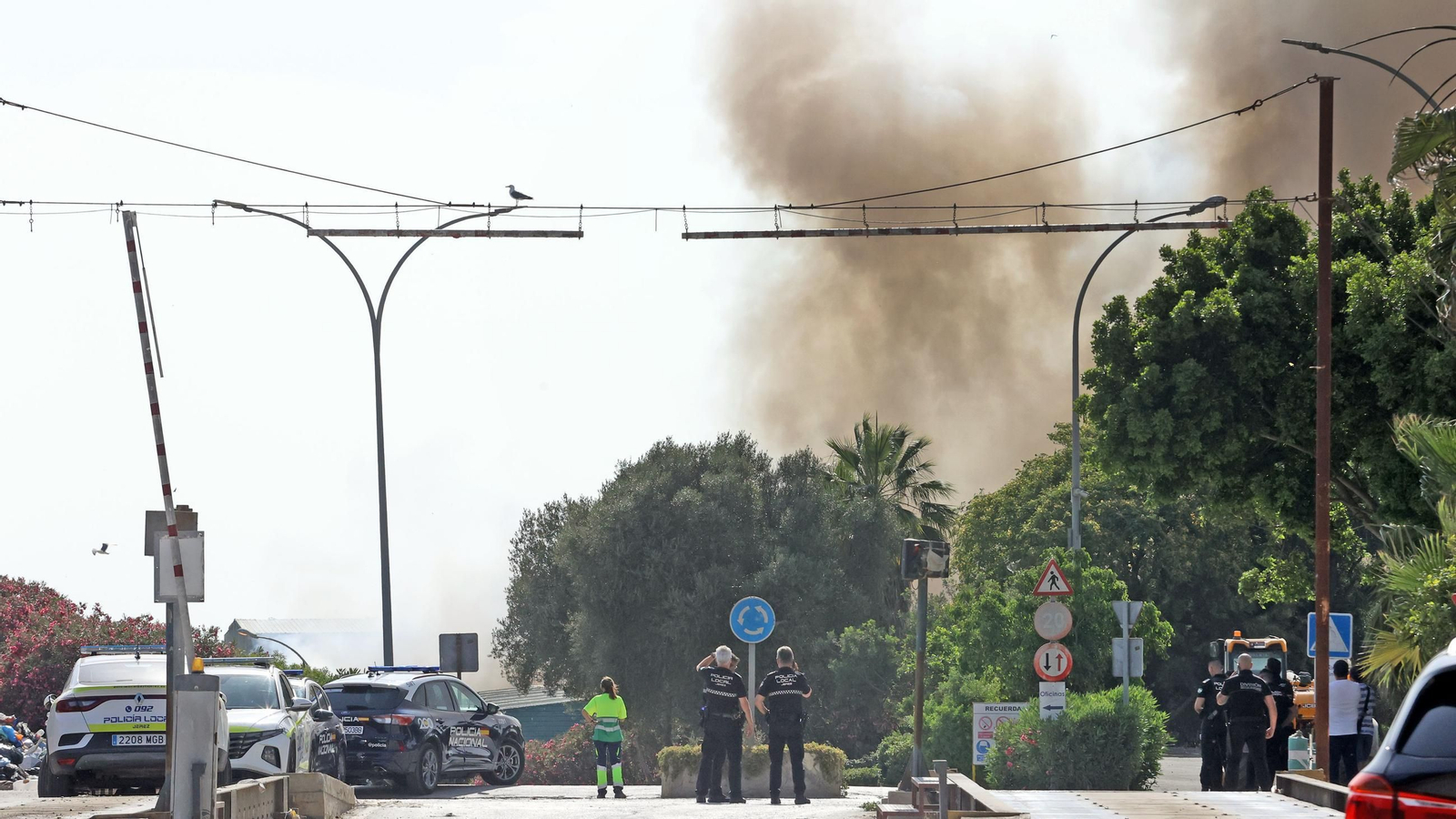 Imágenes del incendio en la planta de Las Calandrias en Jerez