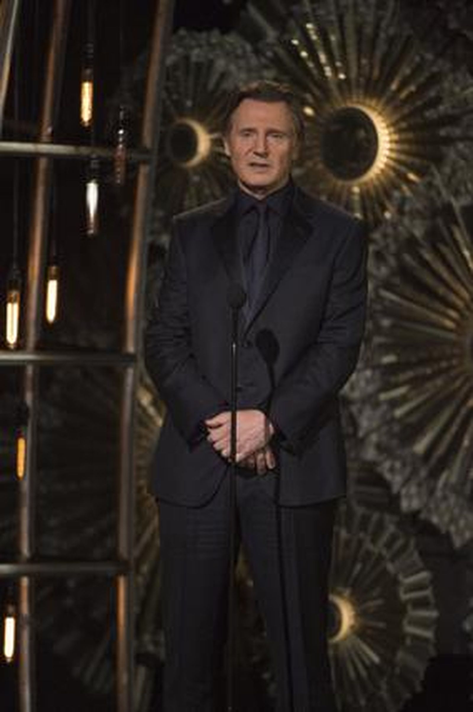 El actor Liam Neeson presenta a dos de las películas nominadas a Mejor Película: 'El Gran Hotel de Budapest' y 'El Francotirador'.

Foto: EFE