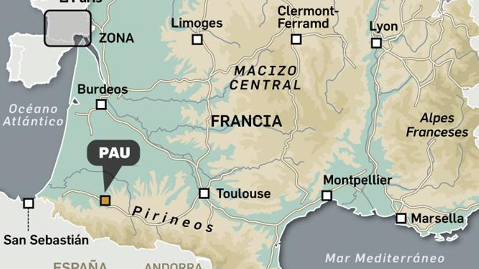 Localización de la ciudad donde ha ocurrido el crimen.