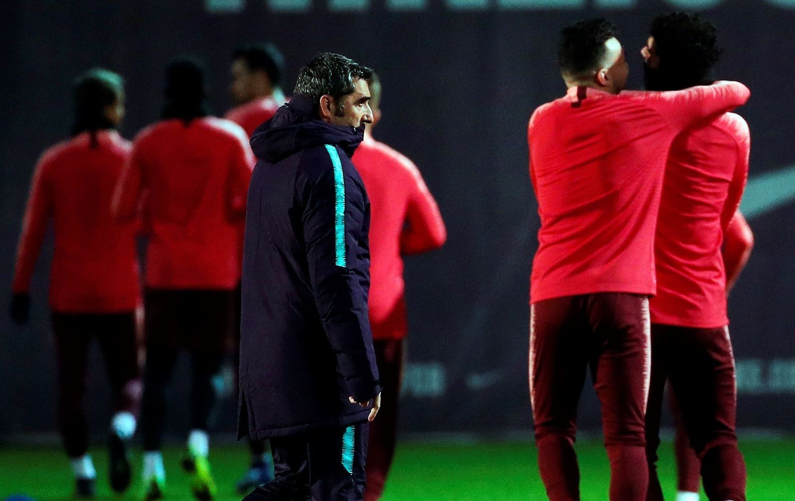 Entrenamiento del Barça en el Camp Nou